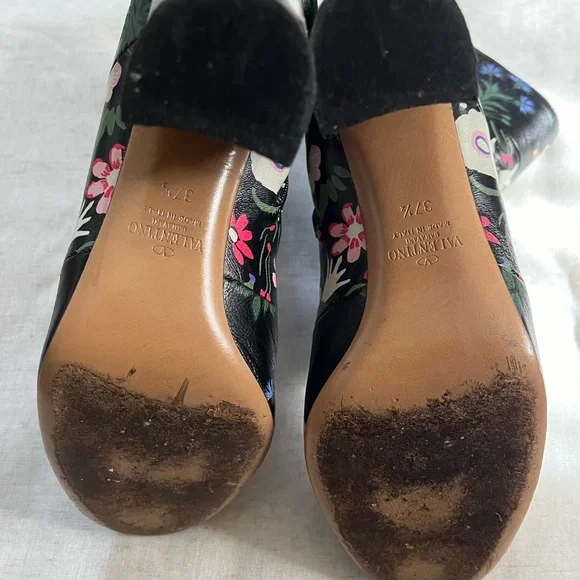 Valentino Garavani Floral Heeled Boots size 37.5 - Picture 10 of 11